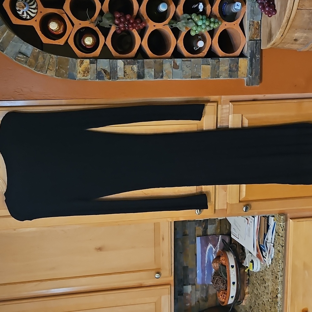 Free People Date Night Cardigan Sweater Long Duster Black Ribbed Knit Button Up - Picture 2 of 3